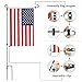 BonyTek Garden Flag Stand Flagpole, Black Wrought Iron Small Flag Stand for Yard Garden Flag Pole Flag Holder with Garden Flag Rubber Stopper and Anti-Wind Clip - 36.22