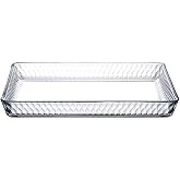 Pasabahce Borcam Glass Oven Tray, 98 oz Baking Dish | Glass, Clear, Oven Safe, For Baking, Roasting, Kitchen Prep
