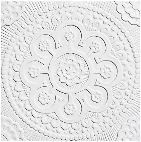 Decorative deep relief tile, home decor, kitchens, bathrooms, garden deco SUZANI #2 30cm White