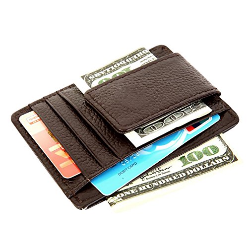 Money Clip, Front Pocket Wallet, Leather RFID Blocking Wallet Slim Minimalist Wallet for Men - Thumbnail 3