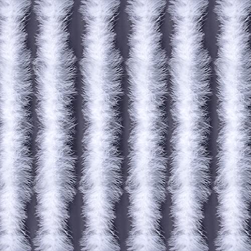 6 Pcs 2 Yards White Fluffy Marabou Feather Boa for DIY Craft Sewing Trim Home Wedding Party Christmas Decoration 20g…