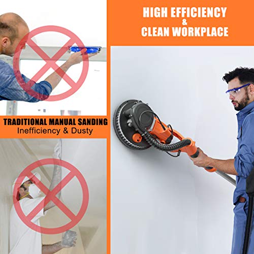 Goplus Drywall Sander, 750W Telescopic Electric Sander Machine w/Dust