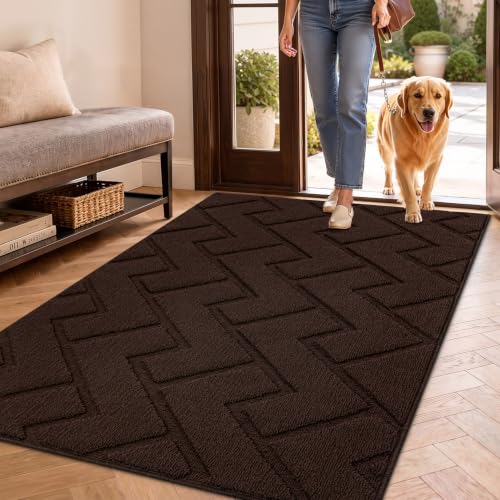 Biscpro Fußmatte Schmutzfangmatte Innen Außen Waschbar Eingangsteppich innen rutschfest,Türmatte Innen Teppich für Eingang, Patio, Flur, Garten, Innen