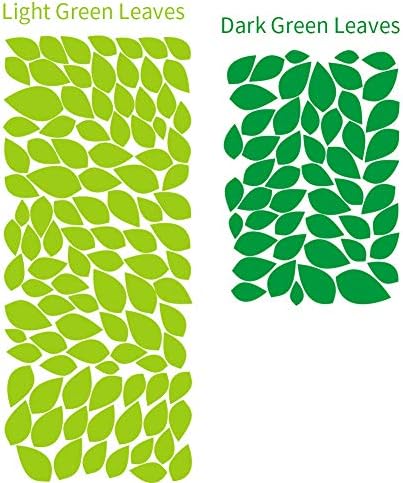 Rocwart Tree Leaves Wall Sticker for Living Room Children Kids Wall Decoration Removable Vinyl Wall Decal Art Home Decoration 100PCS,Green
