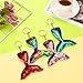 Gejoy 24 Pieces Mermaid Tail Shape Key Chain Reversible Sequins Keychain Christmas Decorations for Keys Handbags Wallets, 6 Colors