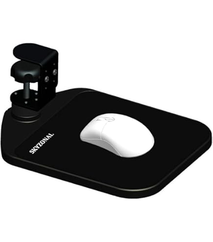 Plateforme Souris Rotative 360° à Pince – Tapis Souris Sous Bureau Réglable, Extension Bureau Ergonomique
