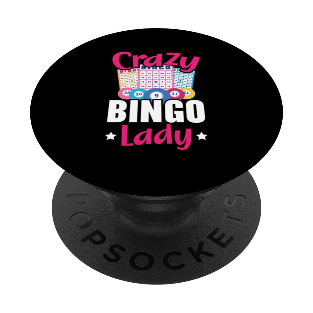 Crazy Bingo Lady Grandma Grandmother Granny Grandparents Day PopSockets Swappable PopGrip