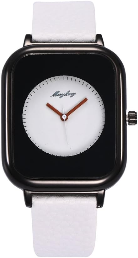 McyKcy Fashion Elegant Women Brief Square Dial Watches Leather Strap Waterproof WristWatch for Lady