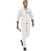 High-End Suits Wedding Suits 2 Pieces Slim Fit Vest Pant Groomsmen Tuxedos Summer Casual Linen Men Suit for Men