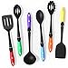 Vremi Cooking Utensils - Kitchen Utensil Set Tools for Nonstick Cookware with Spatula Turner Ladle Pasta Server in BPA Free Dishwasher Safe Heat Resistant Nylon - Black Multi Color