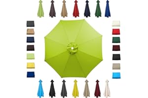 SXYHCK 8' 9' 10' Patio Umbrella Replacement Canopy For 6/8 Ribs, Market Yard Table Umbrella Replacement Top Cover, Round Replacement Parasol Canopy Cover, UV Protective Cloth For Garden Umbrella(Grass Green,