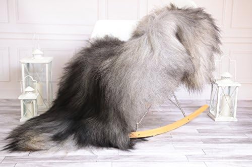 Icelandic Sheepskin Rug | Real Sheepskin Rug | Icelandic Sheepskin | Grey Sheepskin | Shaggy Rug | Grey Sheepskin Throw | Giant Sheepskin Rug | #1-AISL18