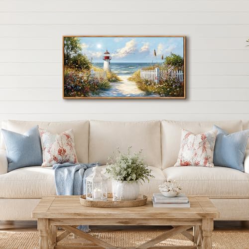 JHHUAMO Cuadros Decoracion Salon Modernos, Marcos Lienzos Decorativos Grandes, Laminas Decorativas de Mar Paisajes, Pinturas de Flores Artística Dormitorios Oficina Habitacion Pasillo 50x100 cm