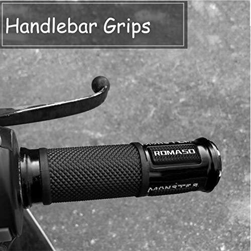 ROMASO Motorcycle Grips 7/8" 22mm 25mm Non-slip Comfort Handlebar Grips Motorcycle Black For Handa Suzuki Yamaha KTM Kawasaki