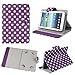 Aokdis Universal Polka Dot Leather Stand Case Cover For Android Tablet PC 7 inch (purple)