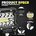 TURBO SII 20/22″ LED Light Bar Curved Triple Row 306W Flood Spot Combo Beam Led Bar W/ 2Pcs 4in 60W Off Road Driving Fog Lights with Wiring Harness-3 Leads for Jeep Trucks Polaris ATV Boats Lightingthumb 2