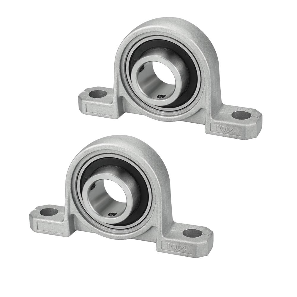 2 PCS Zinc Alloy Pillow Block Bearings - High Speed, Low Noise, Load Resistance (20mm Inner Diameter)