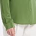LilySilk Women's 100% Silk Blouse Long Sleeve Ladies Shirts 18 Momme Silk Kale Green Size M