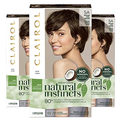 Clairol Natural Instincts, 5A Medium Cool Brown, Clove, 3 Count