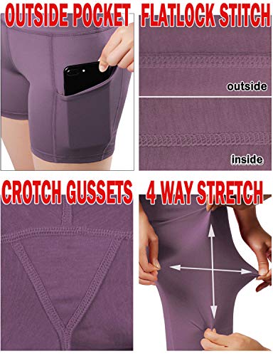 image for ODODOS High Waist Out Pocket Yoga Short Tummy Control Workout Running 