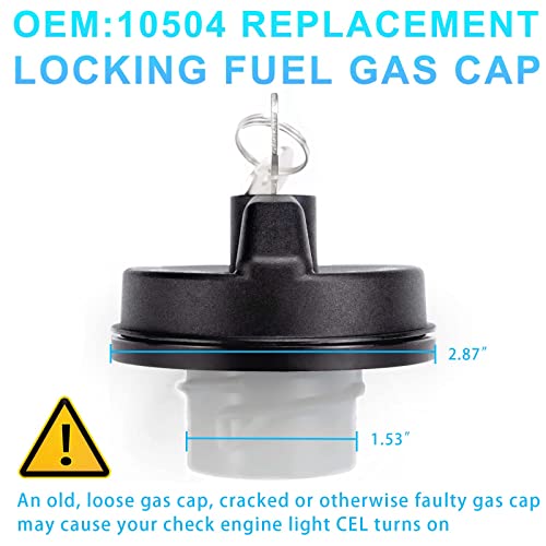 10504 Locking Gas Cap,Lock Fuel Cap Replace Compatible with NISSAN Titan,Armada,Rogue Sport,Micra,Murano,Sentra,Versa Note | INFINITI Q70L,Q40,QX50 | chevy Silverado - Locking Fuel Door