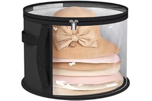 Oversized Clear Hat Storage Bag for Women, Holds up to 7 Caps Cowboy Hats Organizer for Closet, Wide Brims Hat Case with Carr