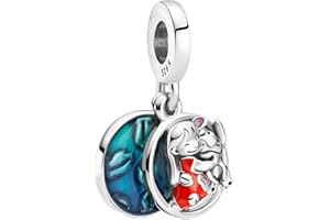 ZURWTCH Donald Duck & Daisy Duck Love Cup Charm Fit Women Bracelet Necklaces Fashion Gifts 925 Sterling Silver DIY Jewelry