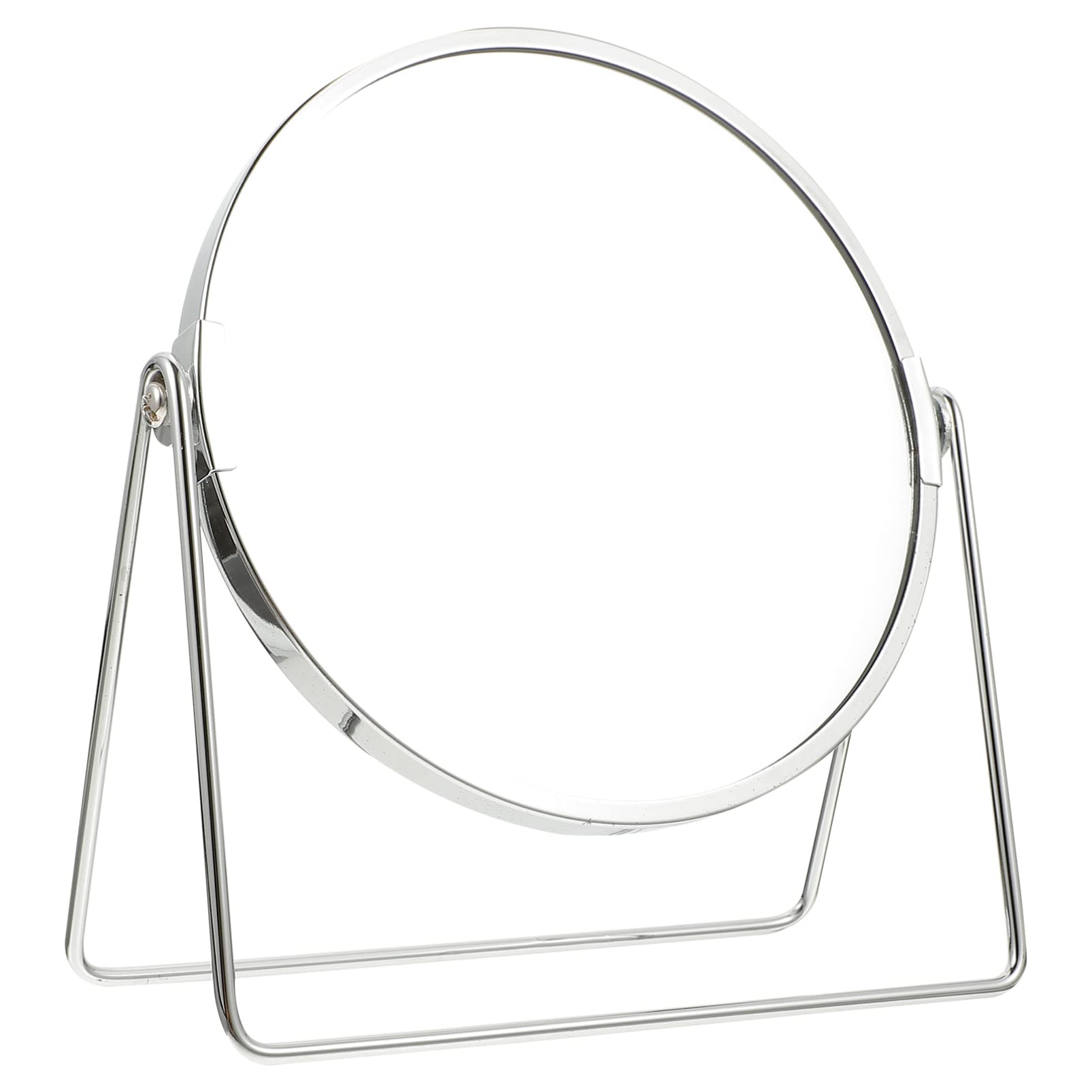 FRCOLOR Table Desk Mirror for Makeup, Double Sided 2X Magnifying Makeup Mirror Travel with Stand Table Top Vanity Standing Portable Cosmetic (Silver)