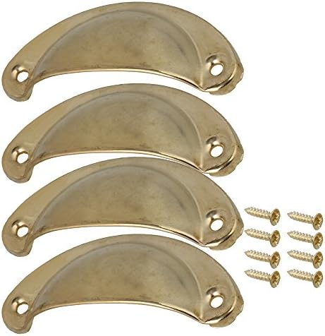 Gold Door Drawer Cabinet Decorative Iron Pull Handle Knob Pack of 4