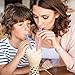 Vantic Collapsible Boba Silicone Straws - Portable Smoothie Straws Reusable, Final Drinking Straw Set with Cleaning Brush & Case, for Bubble Tea, Milkshakes, Jumbo Drinks(pink blue)