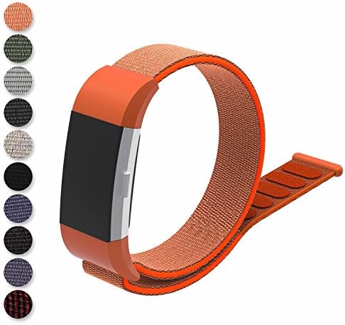 Feskio Fitbit Charge 2 Smartwatch Loop Band, Woven Nylon Band Loopback Closure Wrist Strap Replacement Watch Band Strap Sport Bracelet for Fitbit Charge2 Smartwatch