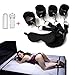 Bed Restraints Kit Under Bed Bondage Eye Mask Blindfolds Soft Wrist and Ankle Handcuffs with Restraint Straps Rope for Couples Sex（Black）