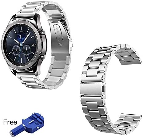 Fanxieast Straps for Samsung Galaxy Watch 46mm/Gear S3 Frontier/S3 Classic/Huawei Watch 2 Classic/Moto 360 2 Gen 46mm Smart Watch, 22mm Quick Release Stainless Steel Metal Band