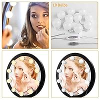 Wonstart Hollywood Style LED Vanity Mirror Lights Kit with Dimmable Light Bulbs, Lighting Fixture Strip for Makeup Vanity Table Set in Dressing Room (Mirror Not Include) (White10)