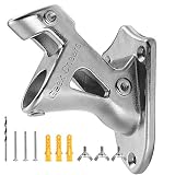 Geek Cheers Stainless Steel Heavy Duty Flag Pole Holder Flag Bracket, 2 Positions for 1" Flag Pole Wall Mount House & Estate Flag Pole Bracket Rust Free Flag Pole Mount Silver