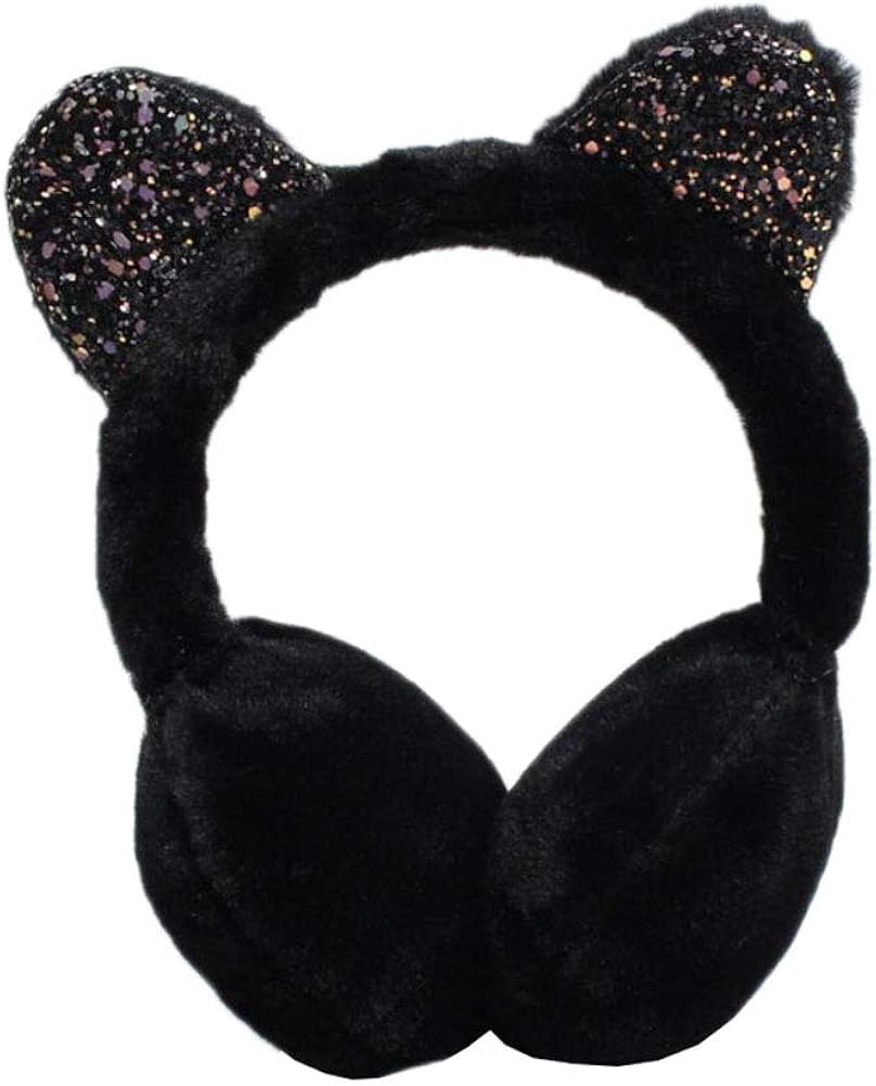 Lovely Cat Ears Super Soft Earmuffs Winter Earmuffs Ear Warmers, Black