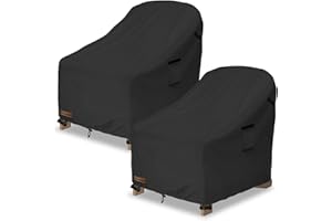 Aacabo Outdoor Adirondack Chair Cover 2 Pack,Waterproof 100% Patio Chair Covers,30W x 34 D x 36 H inches,Patio Adirondack Chair Cover for Outdoor Chair-Black