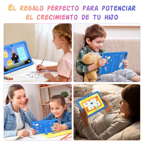 Kids Tablet 10 Inch, Android 16 Tablet for Children from 3 to 12 Years, 16GB RAM 64GB ROM/2TB TF, Parental Controls, GMS, WiFi6, Children's Tablet with Anti-fall Case and Pencil, 4 Year Warranty
