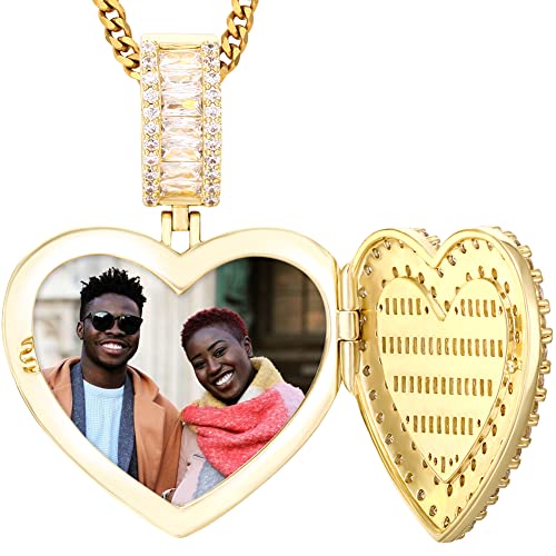 Custom Photo Locket Necklace Personalized Photo Heart Shaped