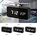 OCT17 Wooden Digital Alarm Clock, Multi-Function Smart Alarm Clock, LED Light Alarm Clock with USB Power Supply, Voice Control, Thermometer - Black