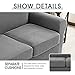 CHUN YI 3 Pieces Stretch Loveseat Sofa Cover for 2 Seater Couch, Washable Soft Sofa Slipcover with 2 Separate Seat Cushion Covers for Dogs, Checks Spandex Jacquard Fabric, Medium, Light Gray