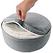 REEHUT Zafu Yoga Meditation Cushion, Round Meditation Pillow Filled with Buckwheat, Zippered Organic Cotton Cover, Machine Washable - 4 Colors and 3 Sizes (Grey, 16