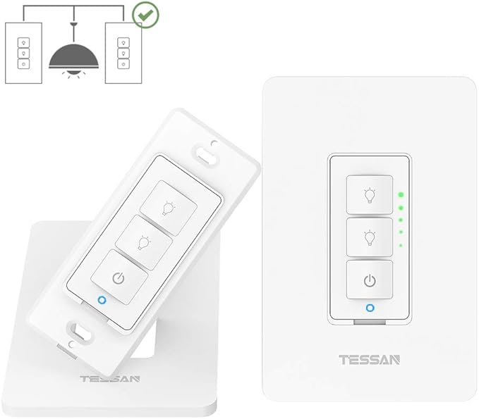 3 Way Smart Dimmer Switch for Dimmable LED Lights, WiFi Light Switch