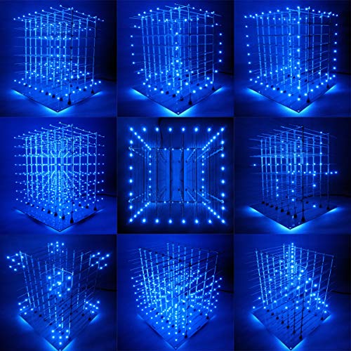 Icubesmart 3D Led Cube DIY Kit with Animation Editing Tool 8x8x8 Electronic Toy for Kids and Teenagers Study Design Lesson Kits Chip LED (Finished KIT)