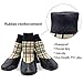 abcGoodefg Pet Dog Puppy Socks Shoes Boots, Outdoor, Waterproof, Nonslip, Rubber Sole with Strips, Comfortable Design, M (#3, Plaid)