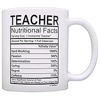 Teaching Gifts Teacher Nutritional Facts Label Classroom Decorations Gift Coffee Mug Tea Cup White