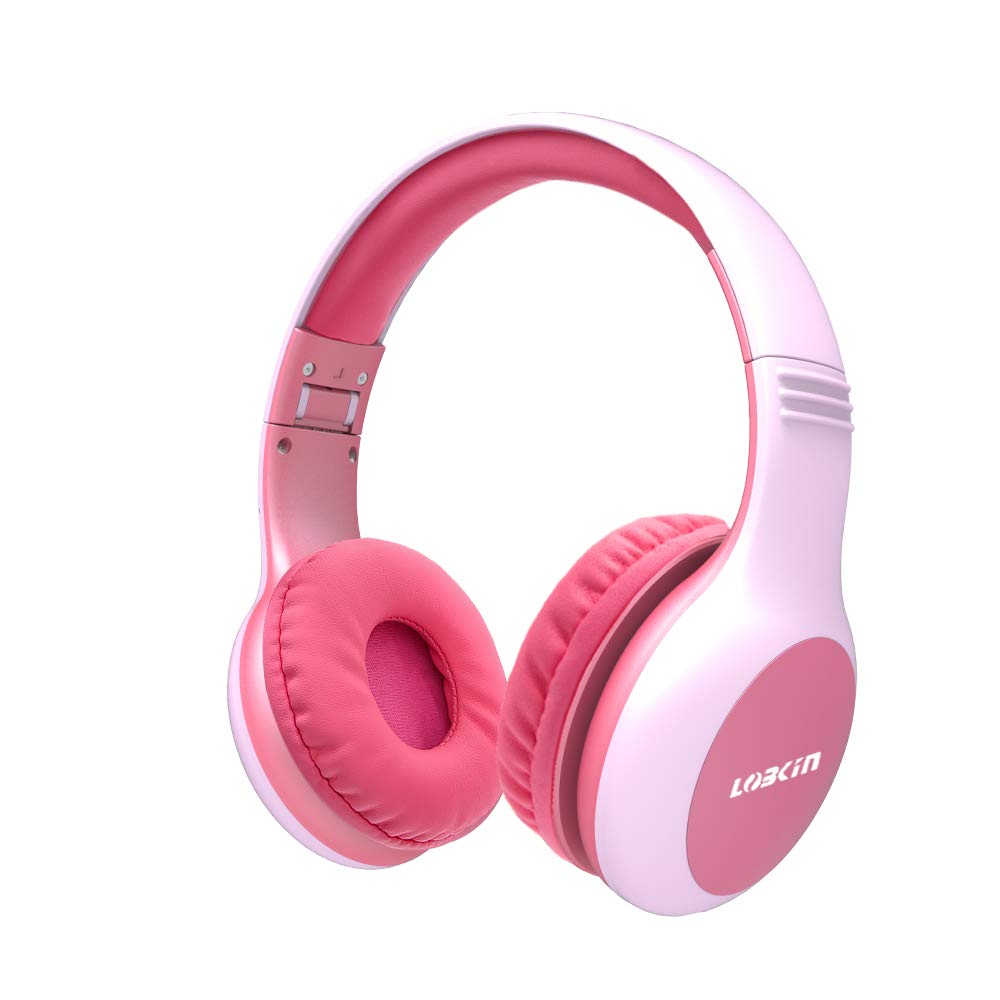 LOBKIN Kids Headphones Volume Limited Protection Wired Headsets with SharePort for Children/Kids,Kids Friendly Safe Food Grade Material On-Ear Headphones for Children Toddler Baby (Pink)