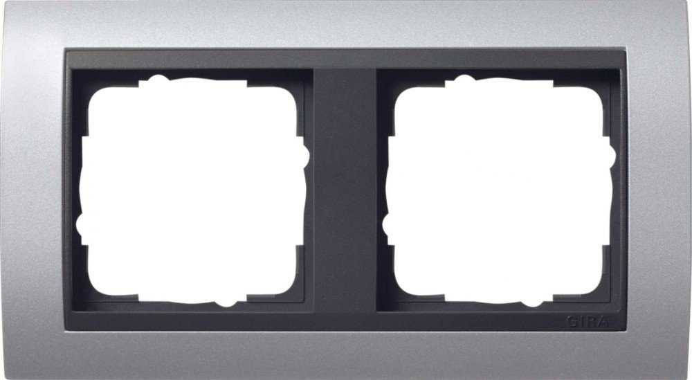 GIRA 021206 Cover Frame Event Aluminium with Anthracite Frame