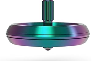 PLEXITY LABS Lake Superior Metal Spinning - Fidget Toy Top - Inspired by The 1953 Lake Superior UFO Incident (Psychedelic Stainless Steel)
