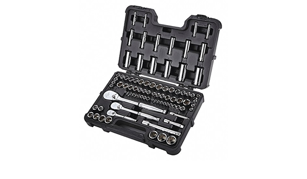 Amazon Com Westward 1 2 3 8 1 4 Drive Sae Metric Chrome Socket Set Number Of Pieces 86 Chrome 53pn73 1 Each Tools Home Improvement